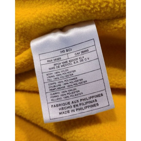 Vintage Nike Yellow Black Fleece Lined Jacket Coat Nylon Polyester XXL - Picture 5 of 12